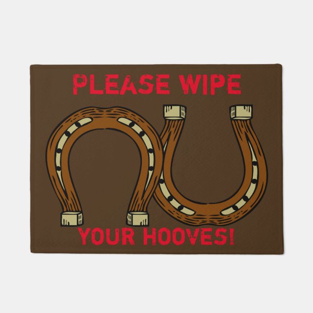 "Please wipe your hooves" Doormat (Front)