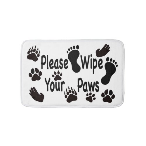 Please Wipe Your Paws Bath Mat