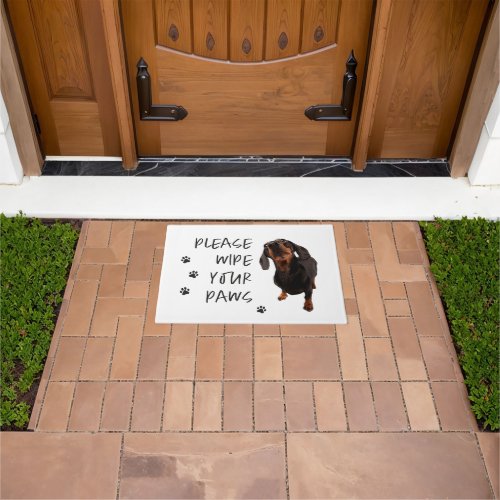 please wipe your paws dog photo doormat