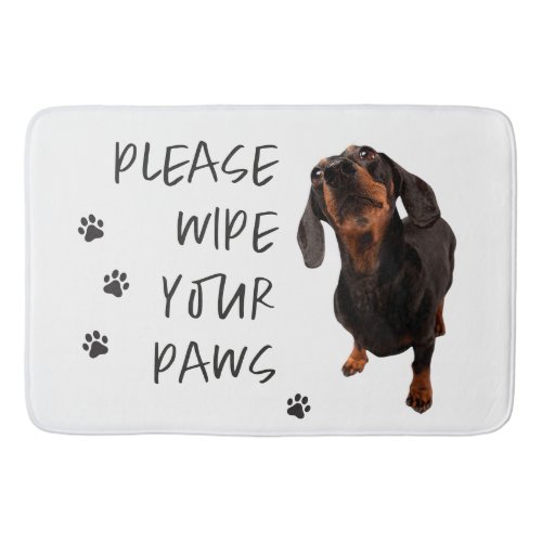 please wipe your paws dog photo doormat bath mat