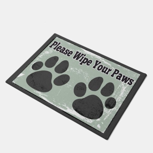 Please Wipe Your Paws Doormat Zazzle