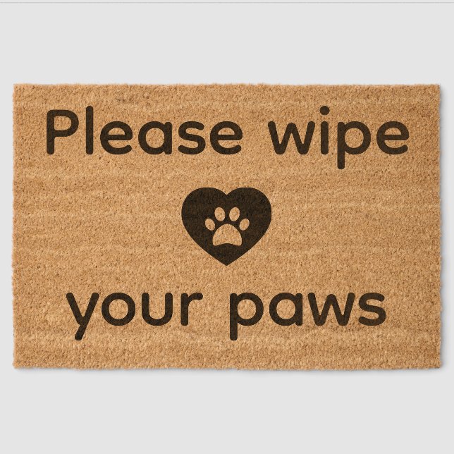 Please Wipe Your Paws Welcome Mat (Front)