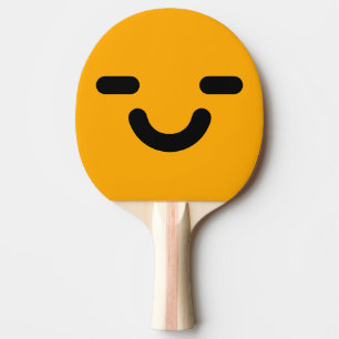 Pleased Face Orange Ping Pong Paddle