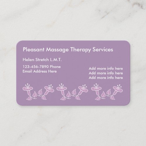 Pleasing Licensed Massage Therapist Business Card