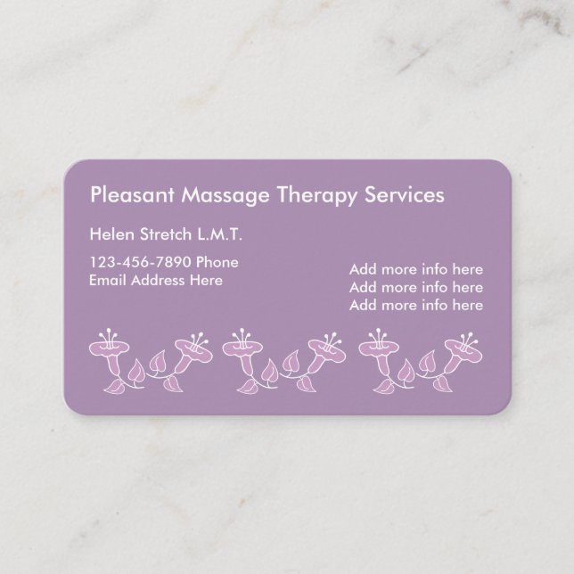 Pleasing Licensed Massage Therapist Business Card (Front)