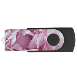 Pleasing Pink Perky Peony Flower Flash Drive