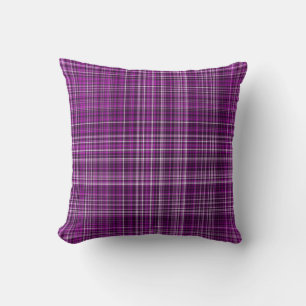 Pleasing Purples Plaid 07-Square Throw Pillow