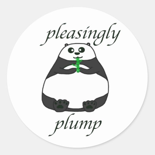 Pleasingly Plump Panda Classic Round Sticker