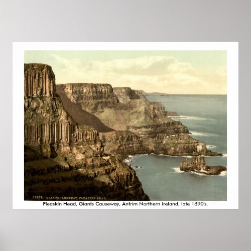 Pleaskin Head Giants Causeway Antrim N Ireland Poster