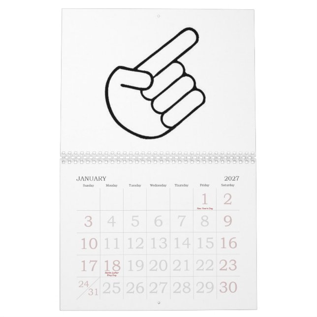 PLEASURE CHART CALENDER CALENDAR (Jan 2027)