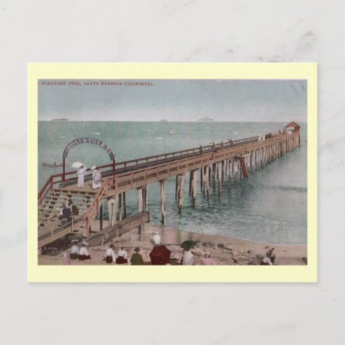 Pleasure Pier Santa Barbara California Vintage Postcard