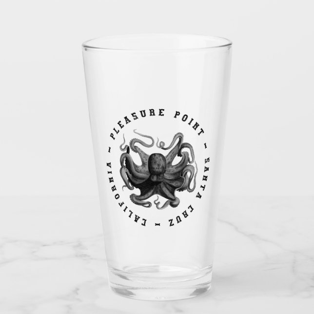 Pleasure Point, Santa Cruz Pint Glass (Front)