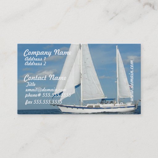 Customizable Pleasure Sailing Business Cards