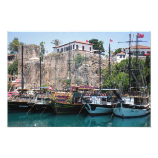 Pleasure yachts near the walls photo print