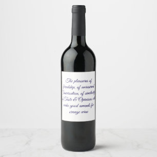 Pleasures of friendship napkins wine label