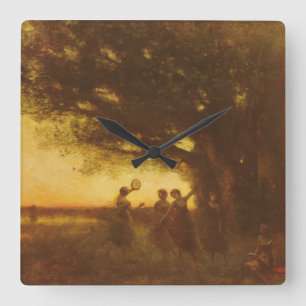 Pleasures of the Evening Square Wall Clock