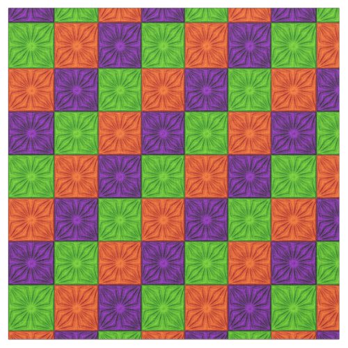 Pleated CornersOrange Purple Green_Zazzle Fabric