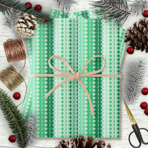 Pleated Stripes-Green Hues Wrapping Paper Sheets