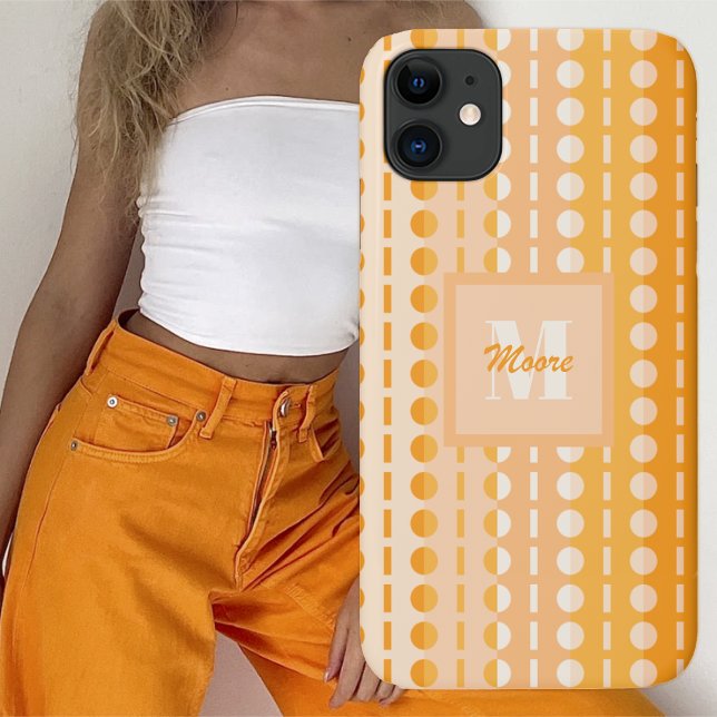 Pleated Stripes – Light to Dark Orange Ombre Case-Mate iPhone Case (Pleated Stripes – Light to Dark Orange Ombre by Leapfroglisics Shop)