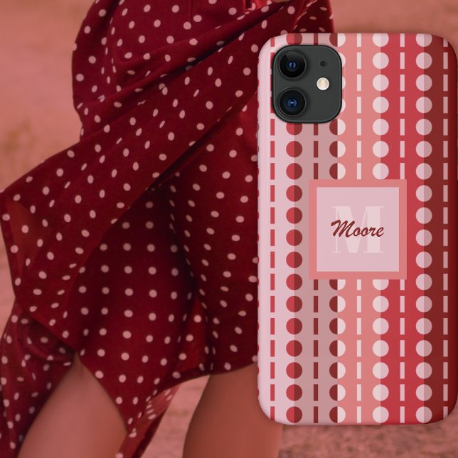 Pleated Stripes – Pink to Red Ombre Case-mate Case-Mate iPhone Case (Creator Uploaded)