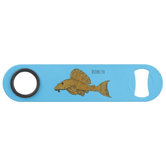 Pleco fish cartoon illustration  bar key (Front (Horizontal))