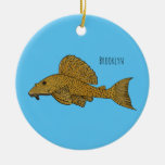 Pleco fish cartoon illustration ceramic ornament