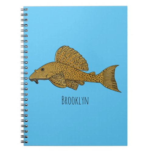 Pleco fish cartoon illustration notebook