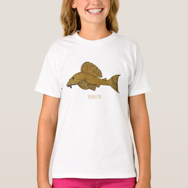 Pleco fish cartoon illustration  T-Shirt (Front)