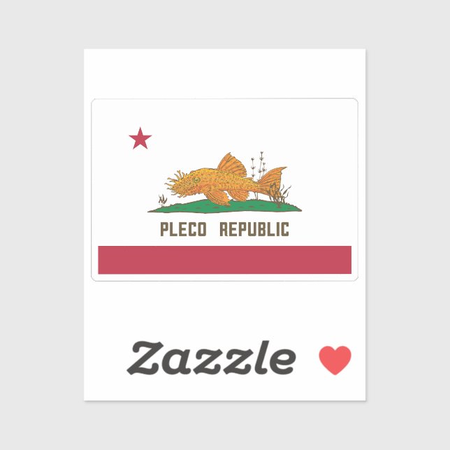 Pleco Republic Flag Sticker (Sheet)