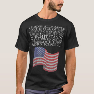 Pledge of Allegiance 4th of July Flag Gift T-Shirt