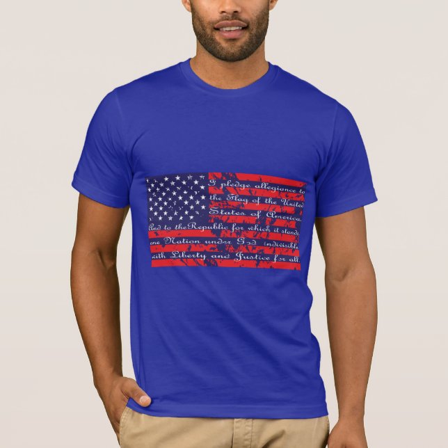 Pledge of Allegiance American Flag T-Shirt (Front)