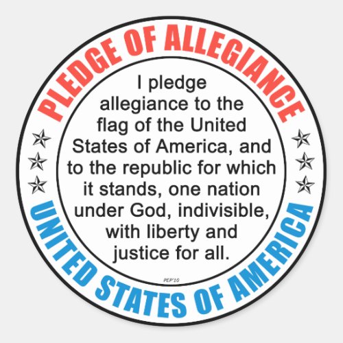 Pledge of Allegiance Classic Round Sticker