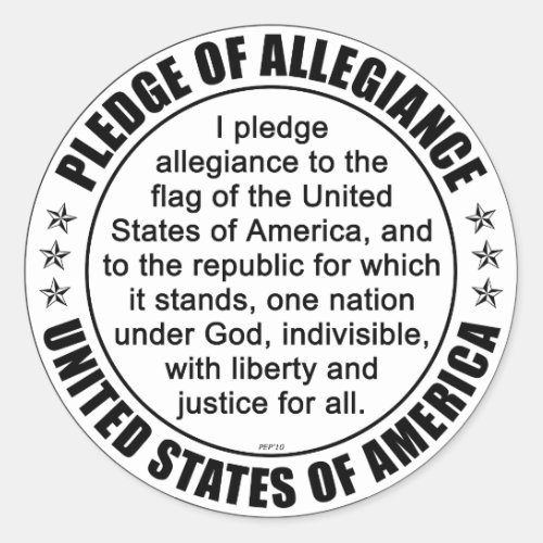 Pledge of Allegiance Classic Round Sticker
