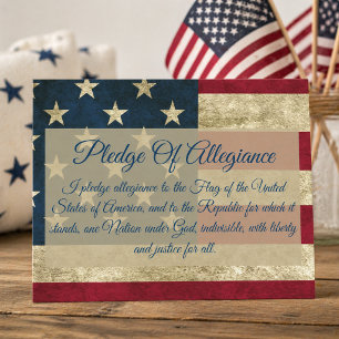 Pledge of Allegiance Distressed American Flag Postcard