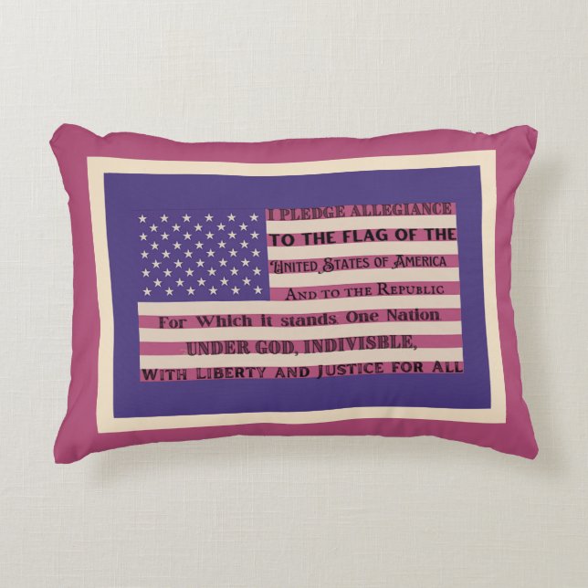 Pledge of Allegiance Flag Accent Pillow (Front)