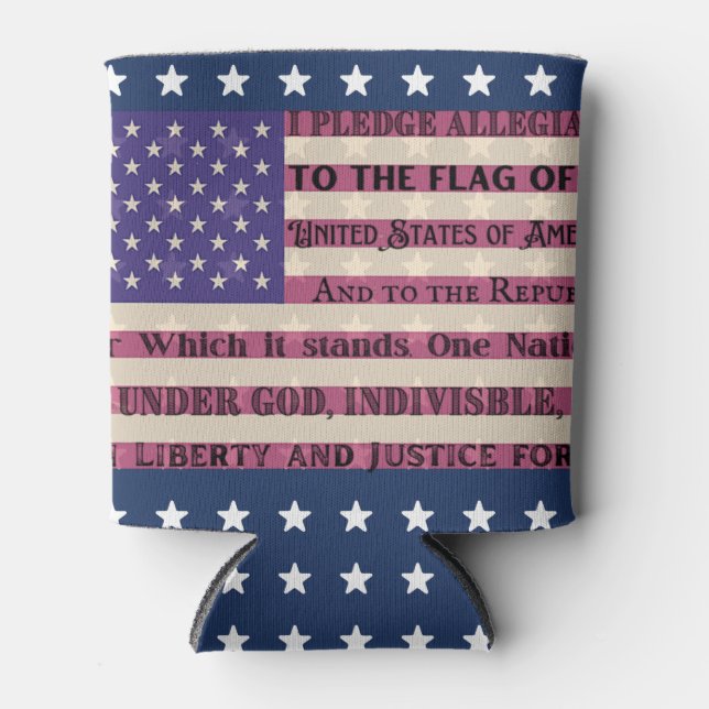 Pledge of Allegiance Flag Can Cooler (Front)
