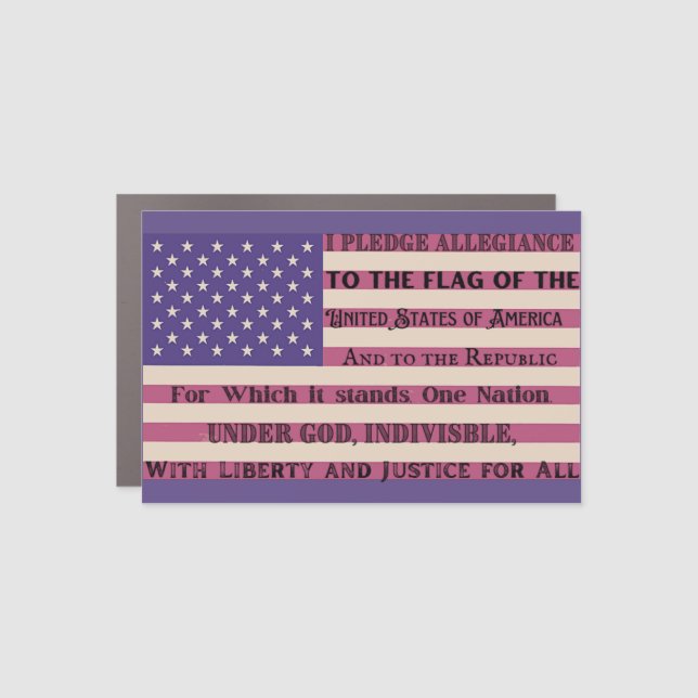 Pledge of Allegiance Flag Car Magnet (Front)