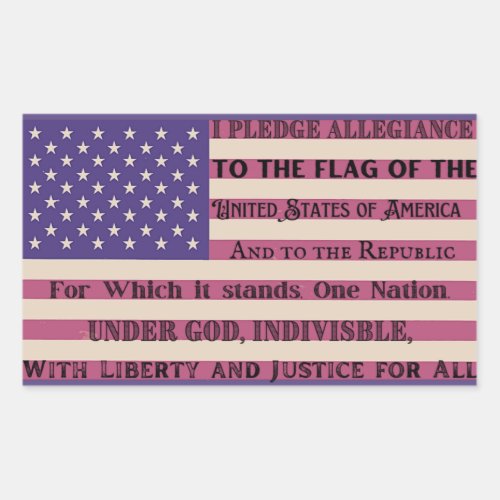 Pledge of Allegiance Flag Rectangular Sticker