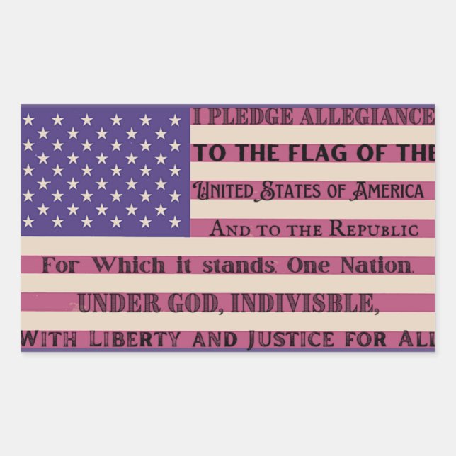 Pledge of Allegiance Flag Rectangular Sticker (Front)