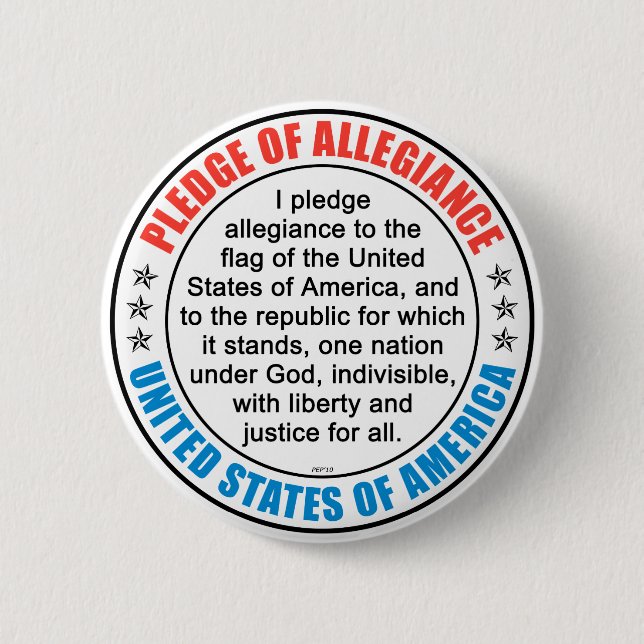 Pledge of Allegiance Pinback Button (Front)