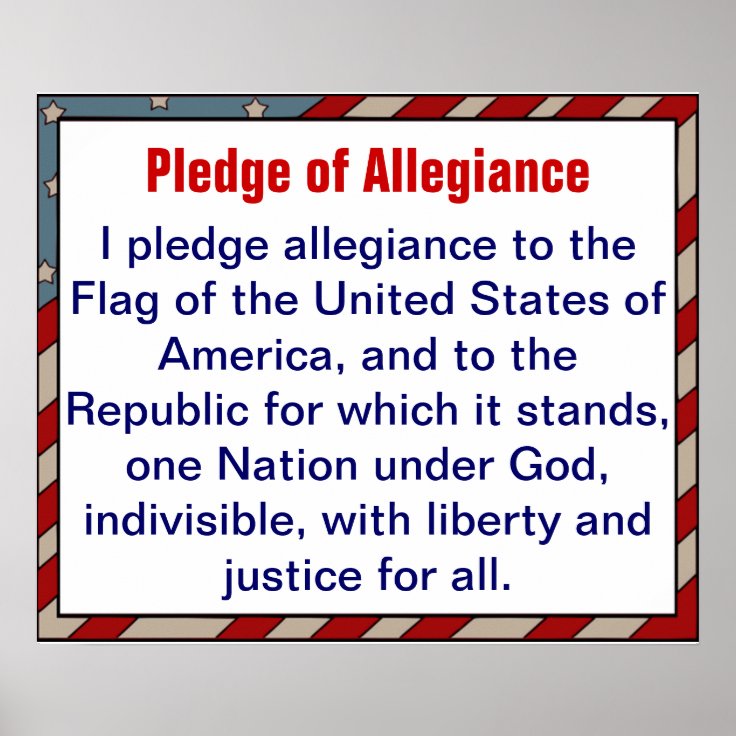 Pledge of Allegiance poster | Zazzle