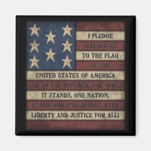 Pledge of Allegiance Square Magnet 2x2
