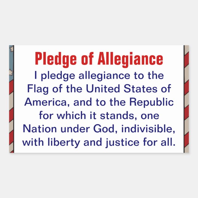 Pledge of Allegiance sticker (Front)