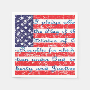 Pledge of Allegiance USA Flag Napkins