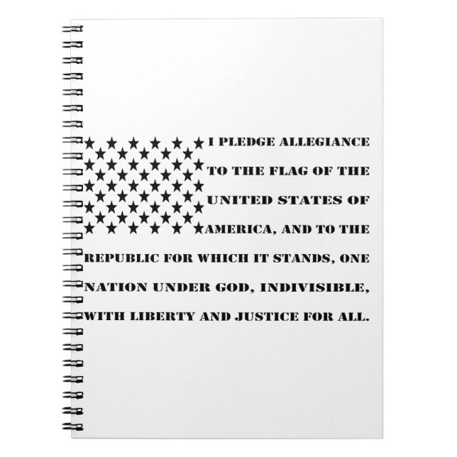 Pledge Of Allegiance  #USAPatriotGraphics Notebook (Front)