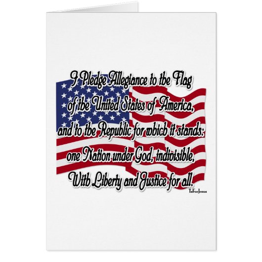 Pledge of Allegiance with US Flag Cards (Front)