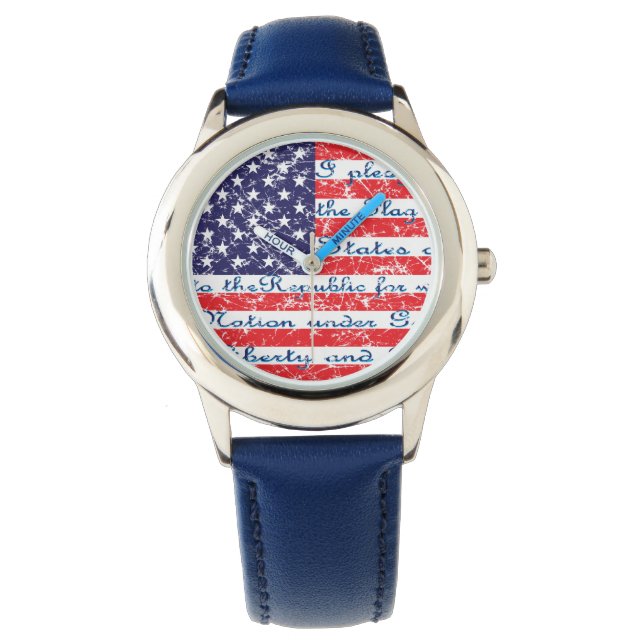 Pledge of Allegiece USA Flag Watch (Front)