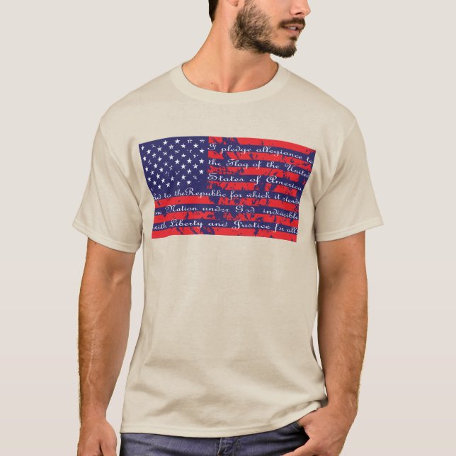 Pledge of Allegience in the United States Flag T-Shirt (Front)