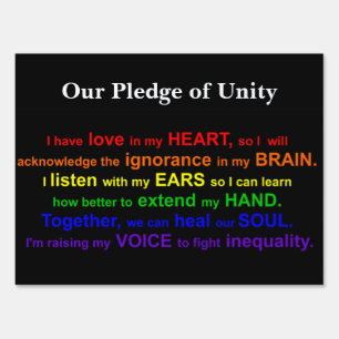 Pledge of Unity Sign