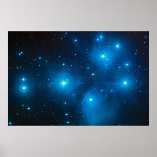 Pleiades Astro Oujda asterism blue star cluster Poster